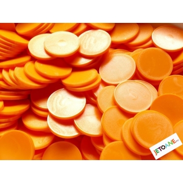 Jetoane rotunde, portocaliu, blank, 23 mm