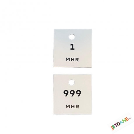 Jetoane garderoba, personalizate, plastic, 43 x 54 mm